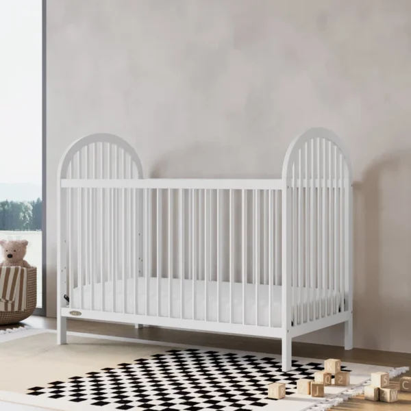 Classic White Arched Baby Crib