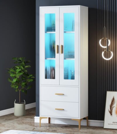 Cirsten 5-Shelf Bookcase in Living Room