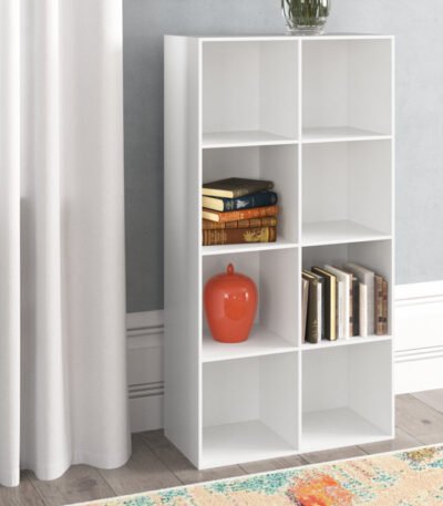 White Bookshelf for Home Storage Cube Storage Unit for Office or Living Room