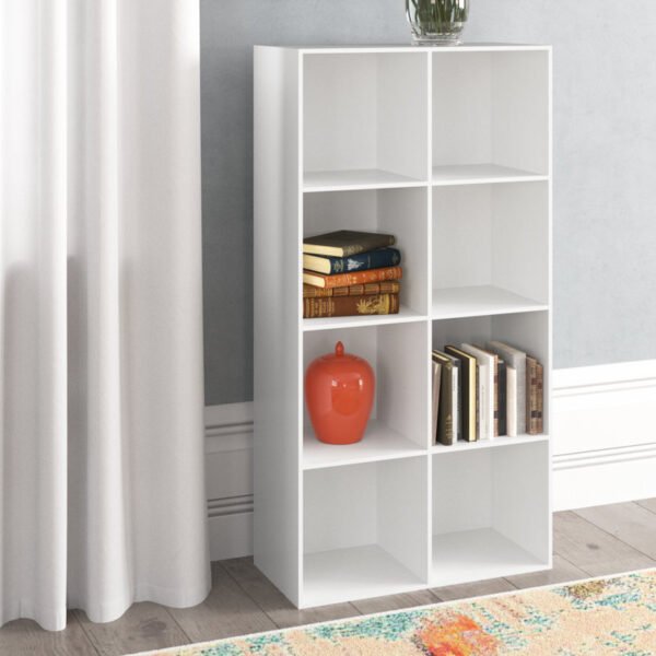 White Bookshelf for Home Storage Cube Storage Unit for Office or Living Room