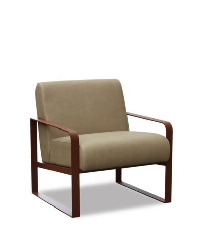 Marconi Lounge Chair in Walnut Finish – Front View