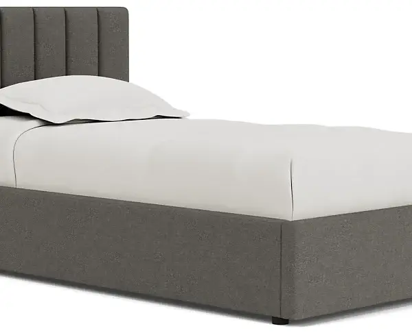 Modern Charcoal Upholstered Single Bed