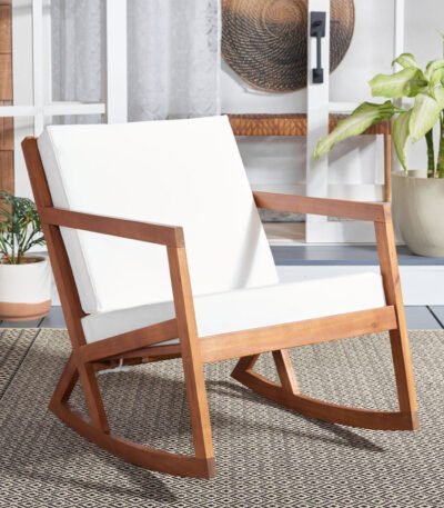 Comfortable Outdoor Rocking Chair with Aqua Cushion