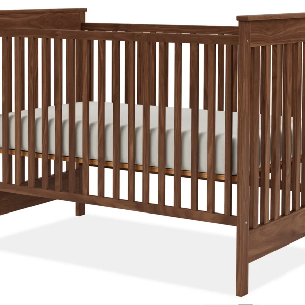 Timeless Comfort: Classic Walnut Finish Solid Wood Baby Crib