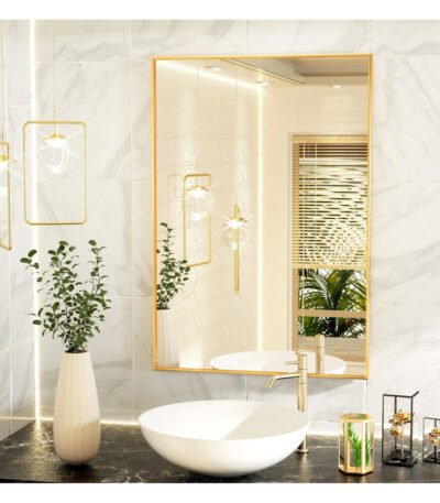 Modern Bathroom Mirror with Gold Frame