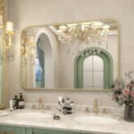 Wall-Mounted Vanity Mirror in Black Frame