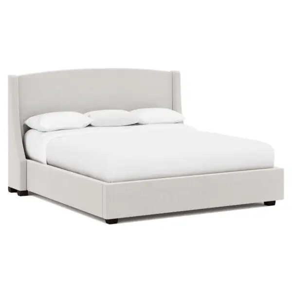 Elegant Wingback Upholstered Queen Size Bed