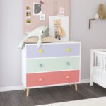 Wooden kids storage cabinet with drawers
