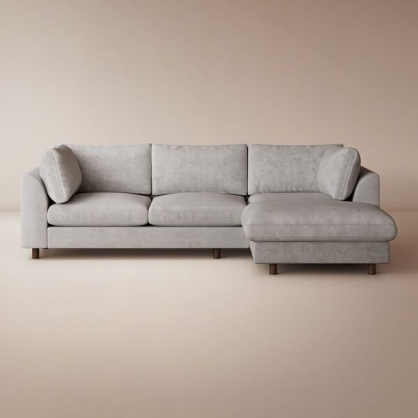 “Modern L-Shaped Velvet Sofa for Pakistani Living Room”