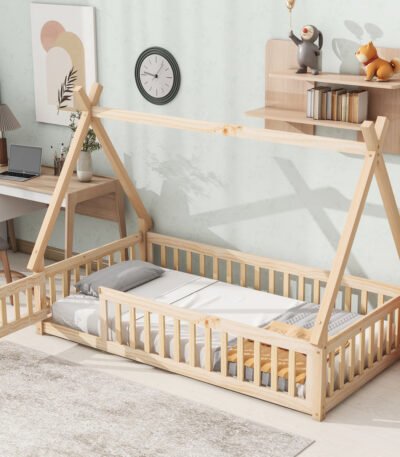 PakUnique Arik Tent Floor Bed – Kids Wooden Platform Bed Pakistan