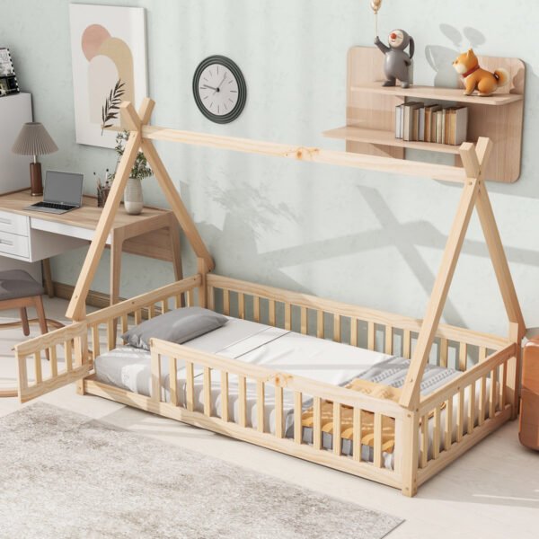 PakUnique Arik Tent Floor Bed – Kids Wooden Platform Bed Pakistan