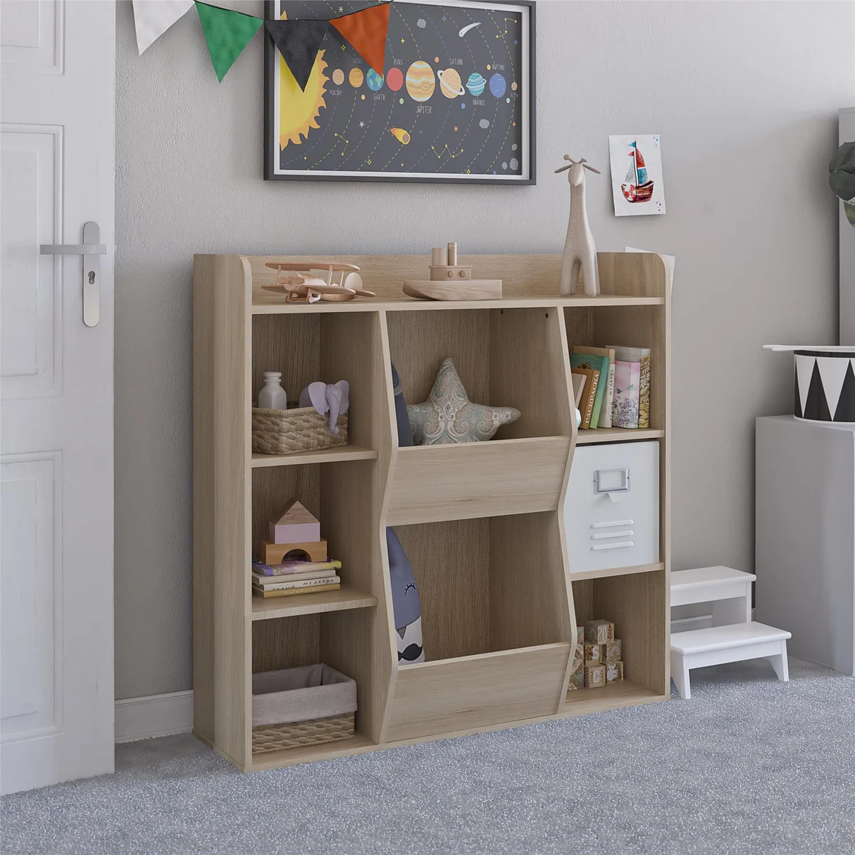 Avenue-Greene-Samuel-Kids-Large-Toy-Storage-Bookcase_bc71fb1d-a6ca-4086-b640-e7cc16cea4d0 Toy and book shelf for playroom or bedroom