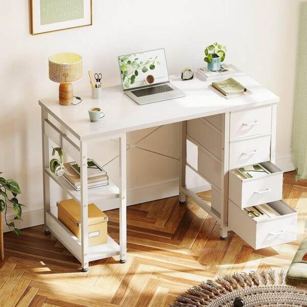 white-computer-desk-with-drawer-and-shelves-side-angle
