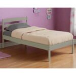 PakUnique Camaflexi Gray Twin Platform Bed – Solid Wood Frame with Headboard