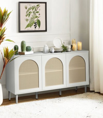 Wooden sideboard with adjustable shelves