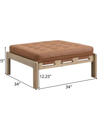 Christopher Knight Leather Tufted Ottoman – Coffee Table Style 34x34