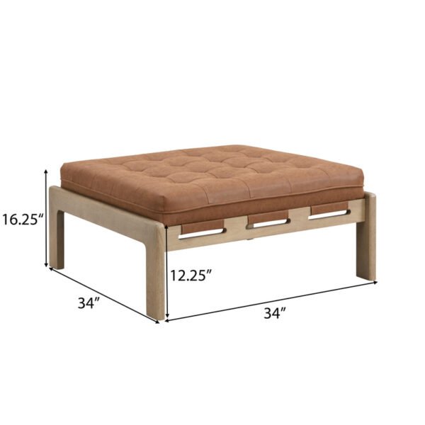 Christopher Knight Leather Tufted Ottoman – Coffee Table Style 34x34