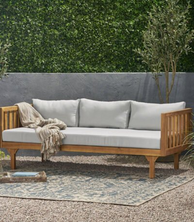 “3-Seater Acacia Wood Garden Sofa for Pakistani Homes – Claremont Daybed PakUnique”