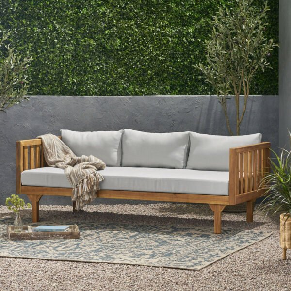 “3-Seater Acacia Wood Garden Sofa for Pakistani Homes – Claremont Daybed PakUnique”