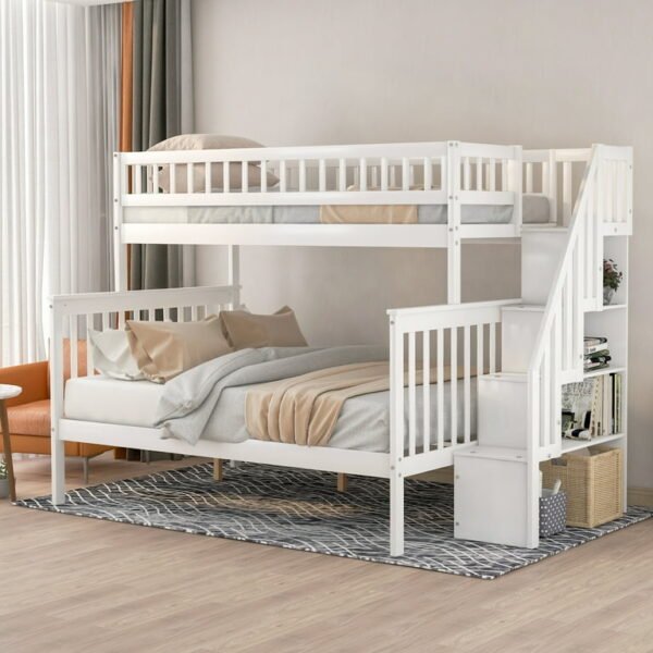 Kids Bunk Bed with Drawers and Bookshelves – Safe & Stylish in Pakistan