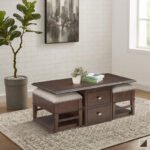 Rectangular table with ottoman seating