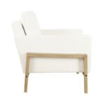 “Textured Cream Lounge Chair with Wooden Frame – PakUnique”