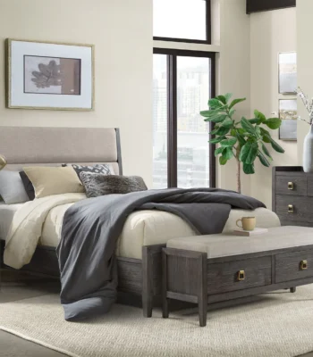 Upholstered storage bench for bedroom