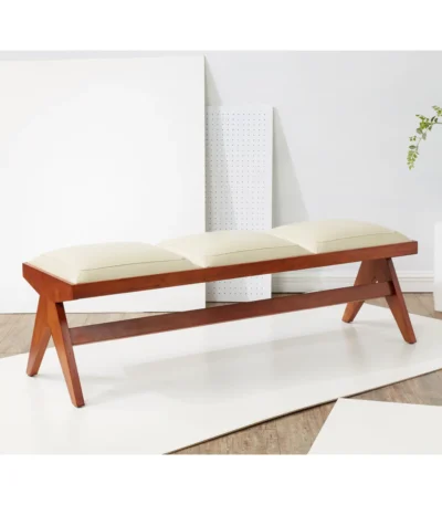 Upholstered bench for entryway or living room