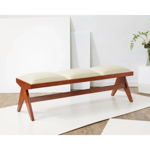 Upholstered bench for entryway or living room