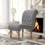 “PakUnique Armless Upholstered Accent Chair – Slipper Chair Pakistan”