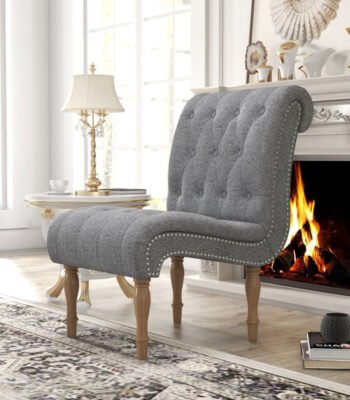 “PakUnique Armless Upholstered Accent Chair – Slipper Chair Pakistan”
