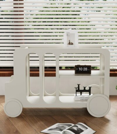 PakUnique Cream Movable Side Table – 35.43" Wide Sofa Table for Living Room in Pakistan