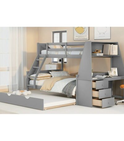 PakUnique Bunk Bed With Trundle and Study Desk – Smart Kids Furniture Pakistan