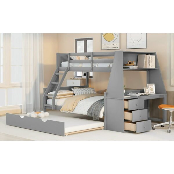 PakUnique Bunk Bed With Trundle and Study Desk – Smart Kids Furniture Pakistan