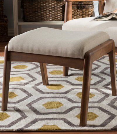 Mid-Century Beige Ottoman in Pakistani Living Room – PakUnique