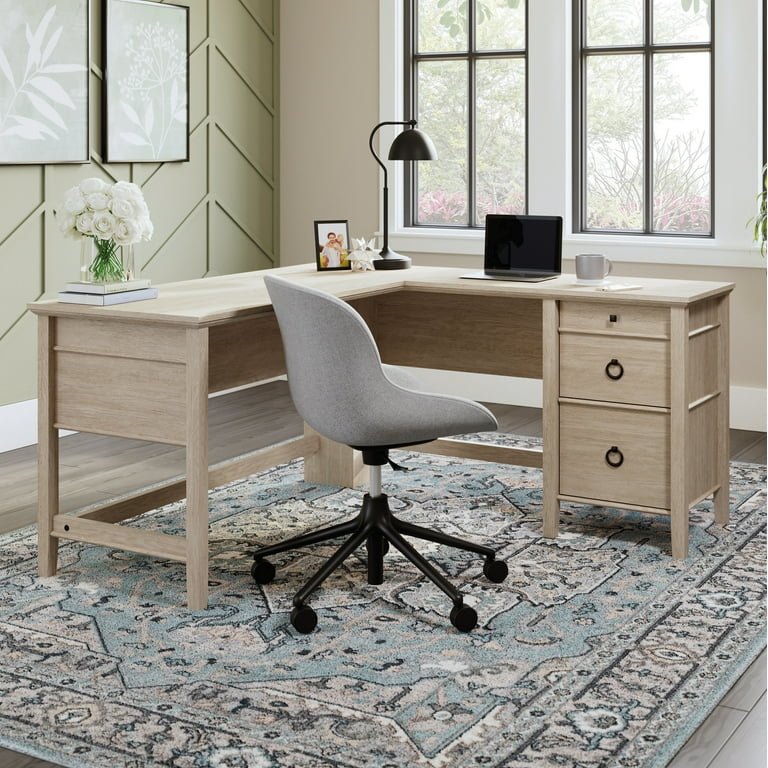 “Adara L-Shaped Computer Desk Pakistan – Oak Office Table by PakUnique”